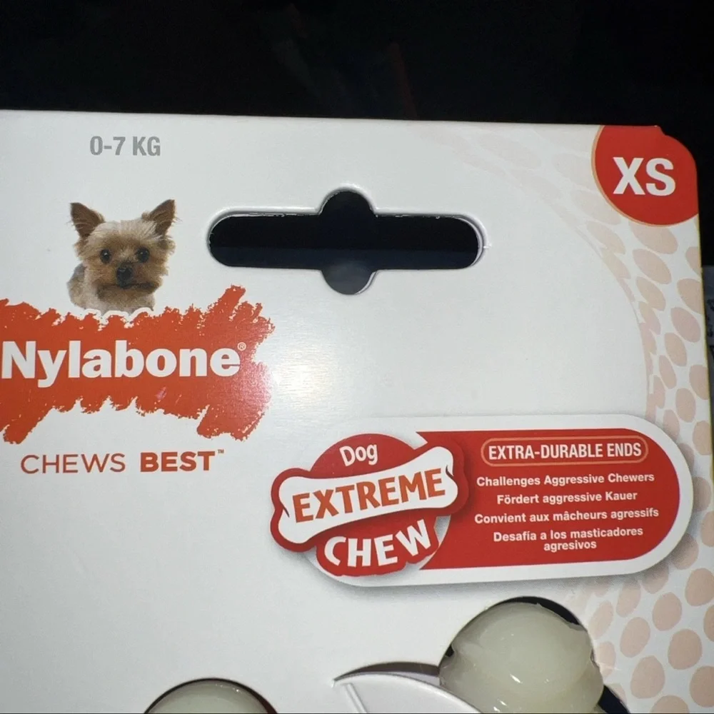 2 Different Nylabone Chews for Xs Dogs Bacon Flavor  See Details For Specifics